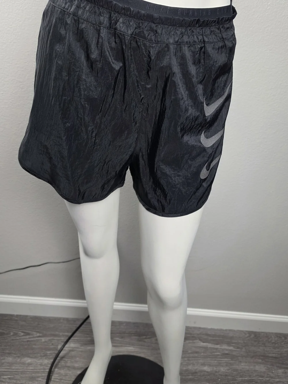 Nike Women's Black Running Shorts with Reflective Swoosh